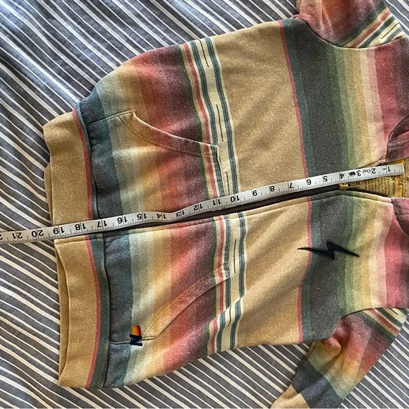 Aviator Nation Hoodie Youth 14 Zip up Sweatshirt Colorful Stripe Fleece Tulum - Picture 9 of 9